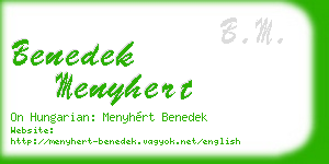 benedek menyhert business card