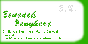 benedek menyhert business card